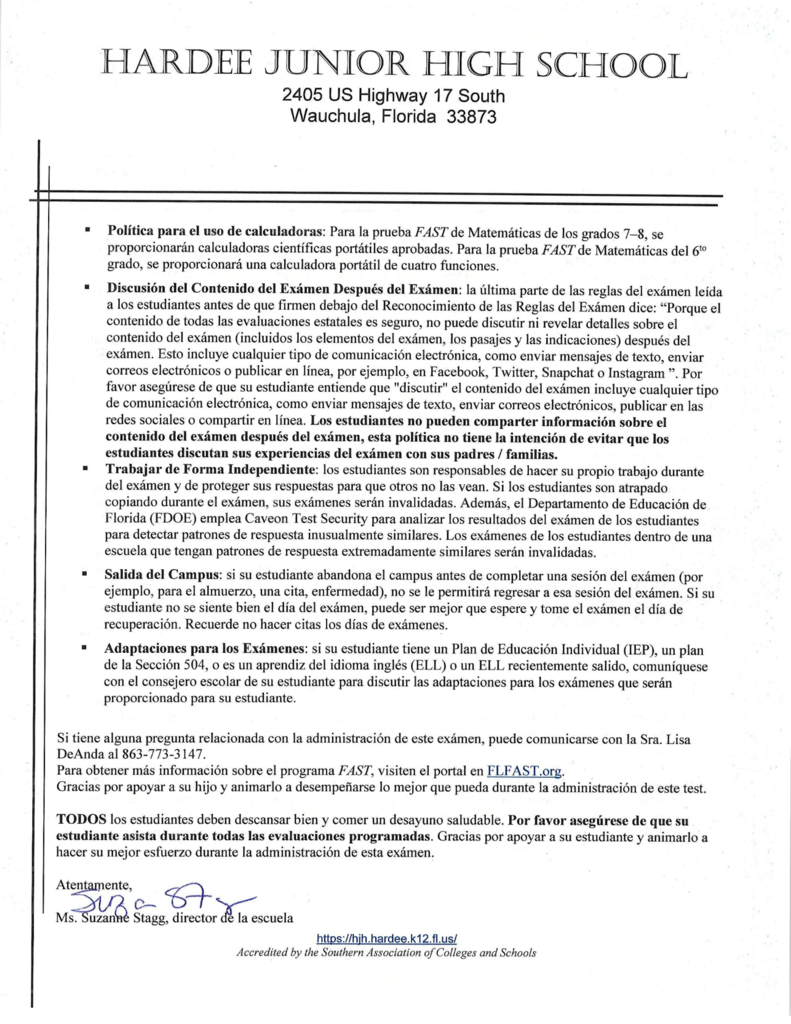 Testing Dates Page 2
