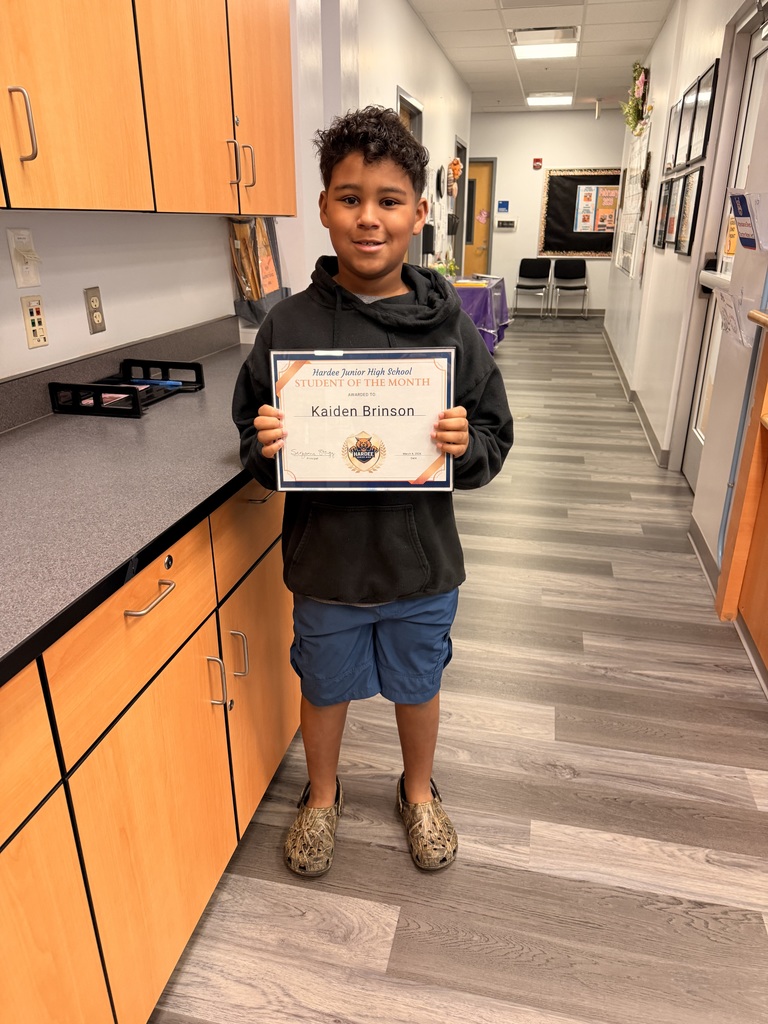 Student of the Month Kaiden Brinson