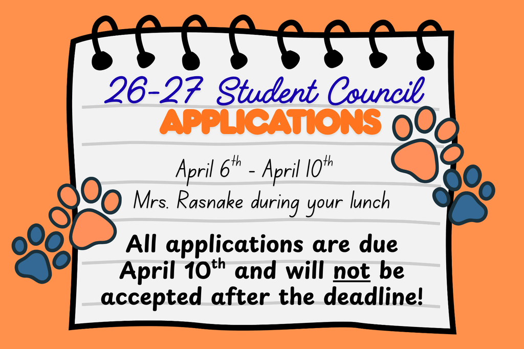 🚨 STUCO RECRUITMENT ALERT 🚨 Calling all current 6th & 7th graders! 🗣️ ✅ Info Packets: Available now for anyone interested in joining! ✅ Applications: Open for BOTH new and returning members. ✅ 8th Graders: Your High School StuCo info is coming soon—stay tuned! See Mrs. Rasnake for your paperwork! 📝✨