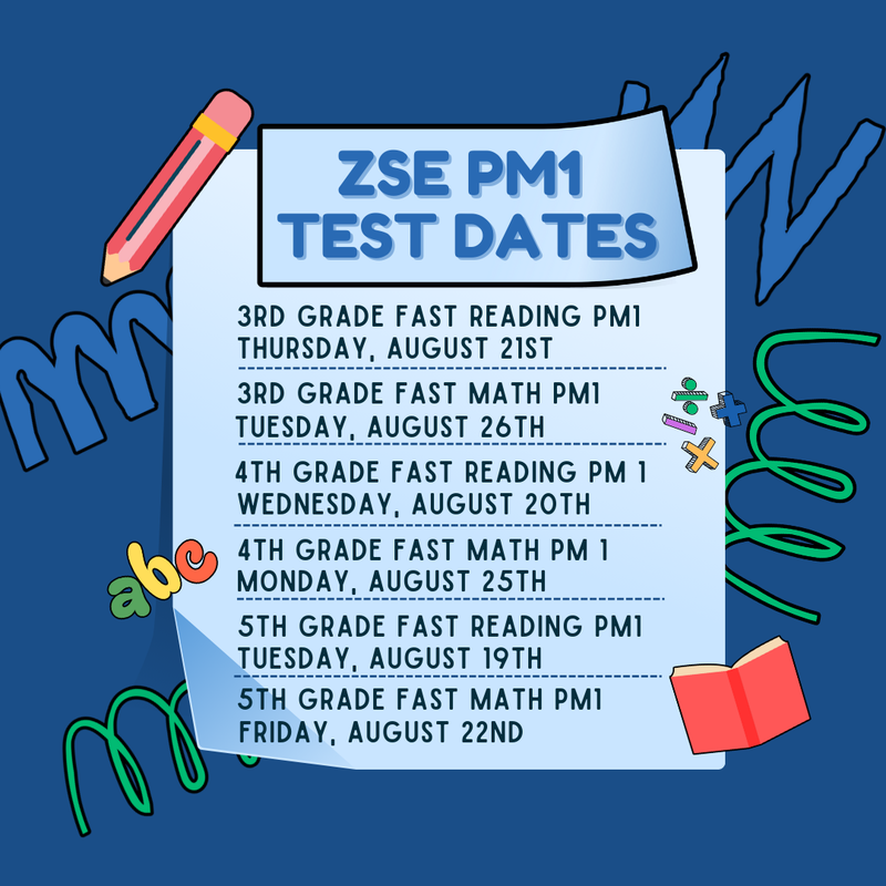 ZSE PM1 Test Dates