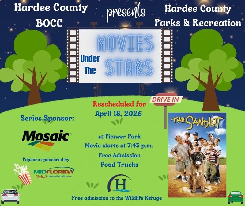 displays information as described in the article as well as a list of sponsors: Mosaic and  the popcorn sponsored by MidFlorida