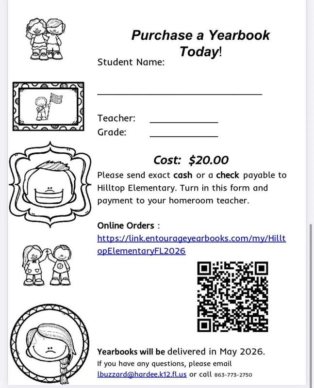 flyer for yearbook purchases, same information as in article, in English