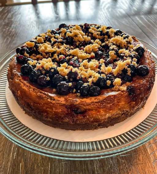 Blueberry Crumble Cheesecake made by team parent, Savannah Chancey!