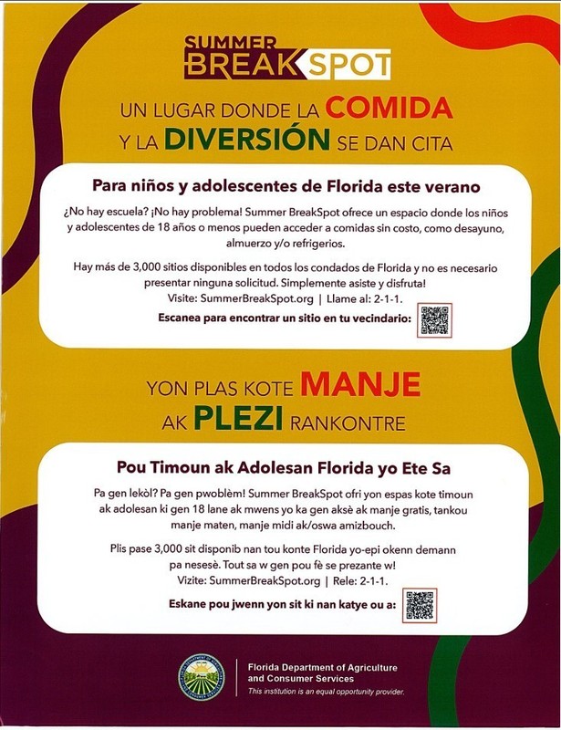 spanish and creole translations of above information