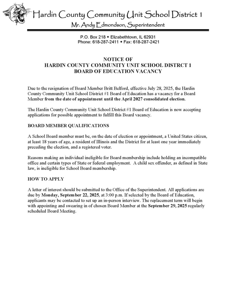 Board vacancy