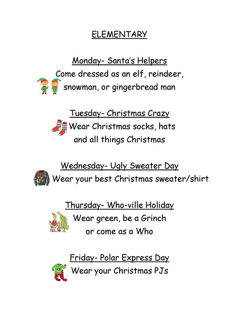 Elementary dress up days