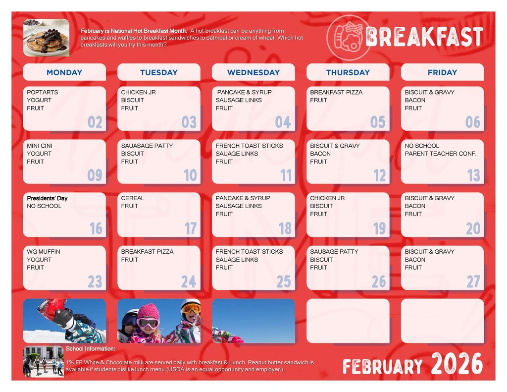 February breakfast menu