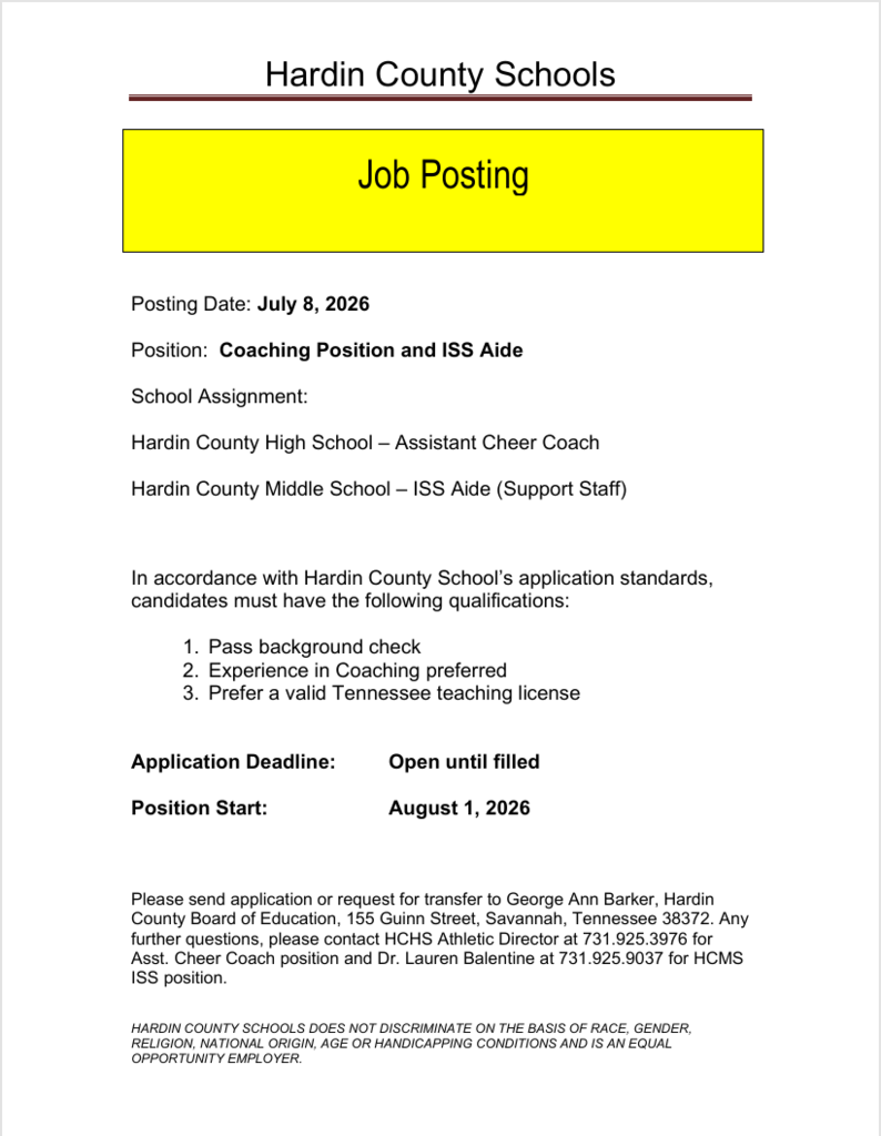 Hardin County Schools job openings