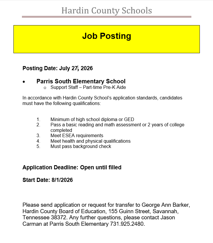 PRE-K Aide PSE