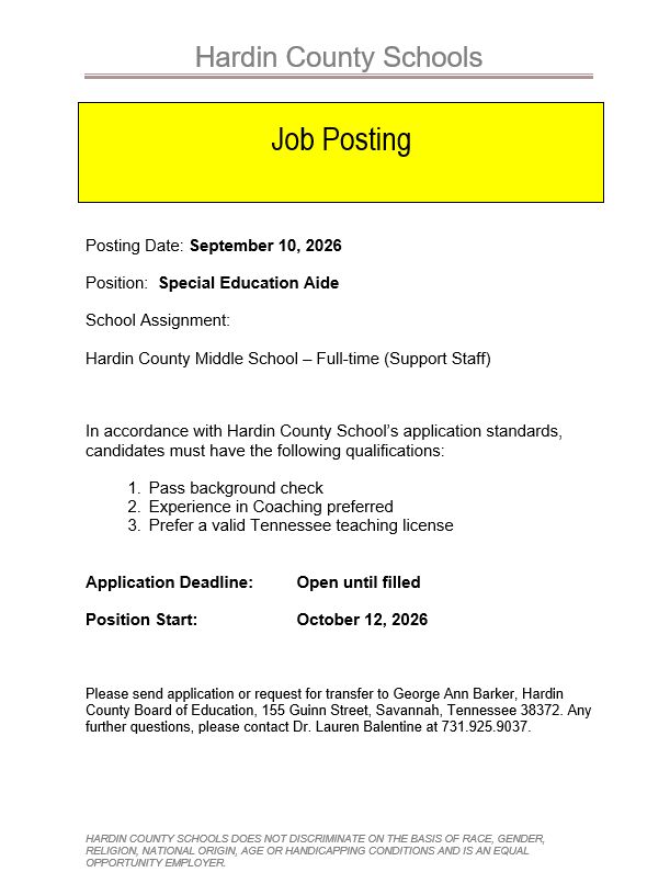 HCMS SPED Aide