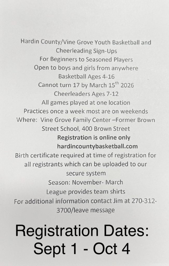 Community Sports Sign Up Info