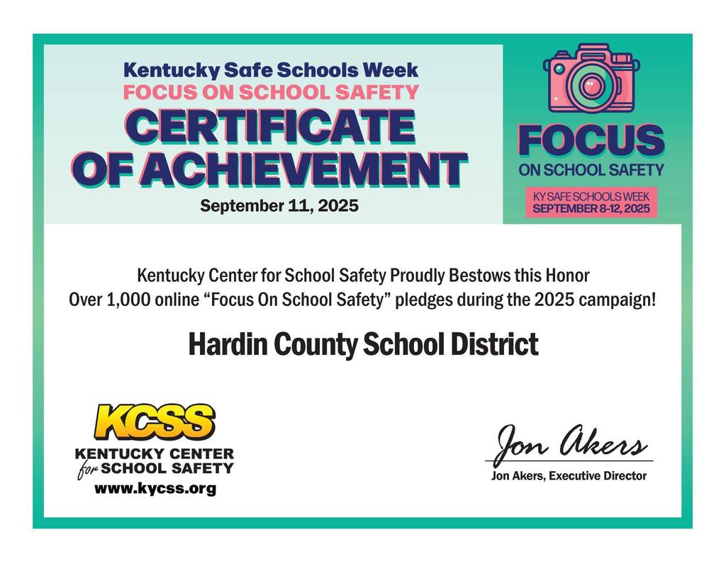 ky safe schools cert of achievement hcs