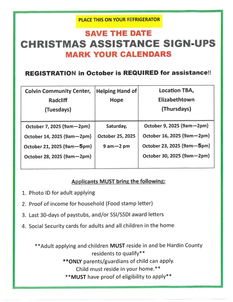 Christmas assistance