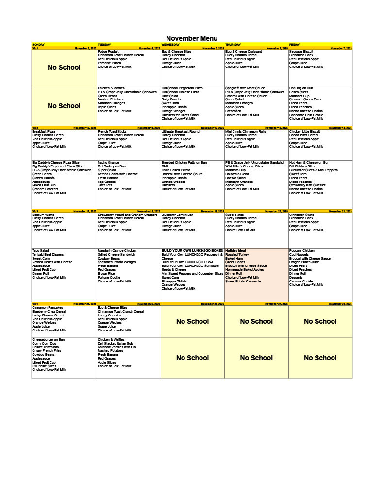 November Menu