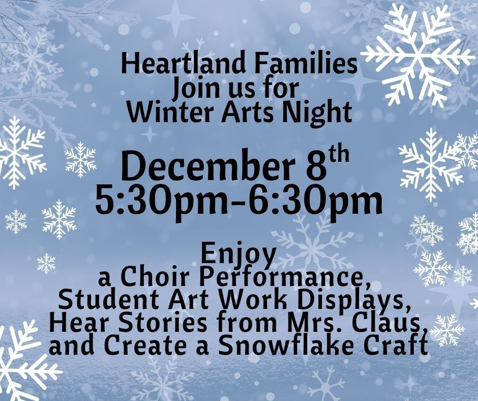 Winter Arts Night December 8th 5:30-6:30