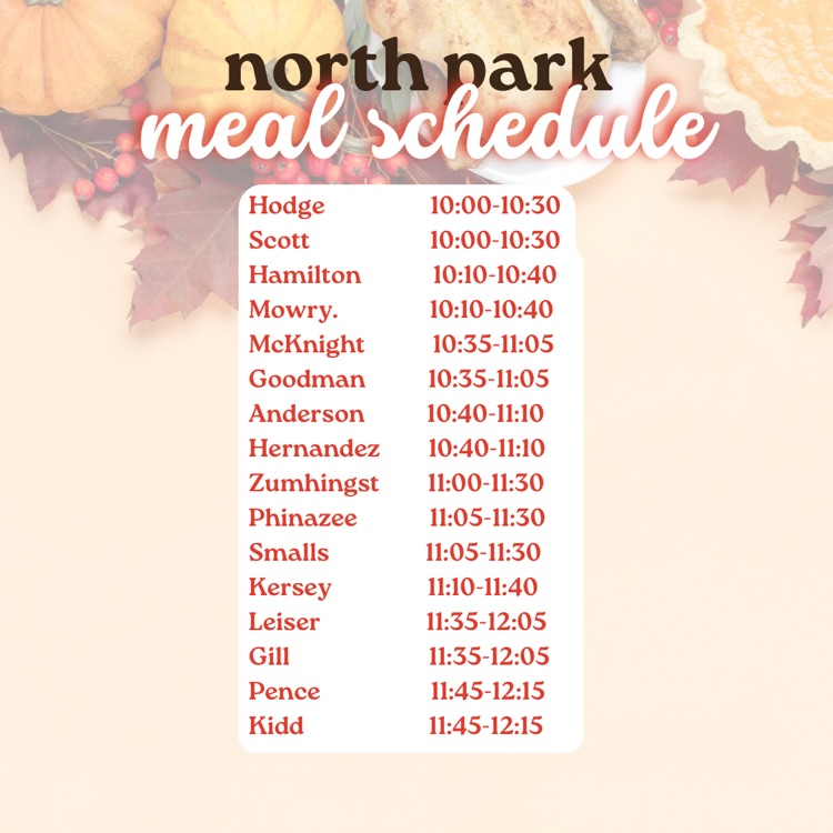 holiday meal times 