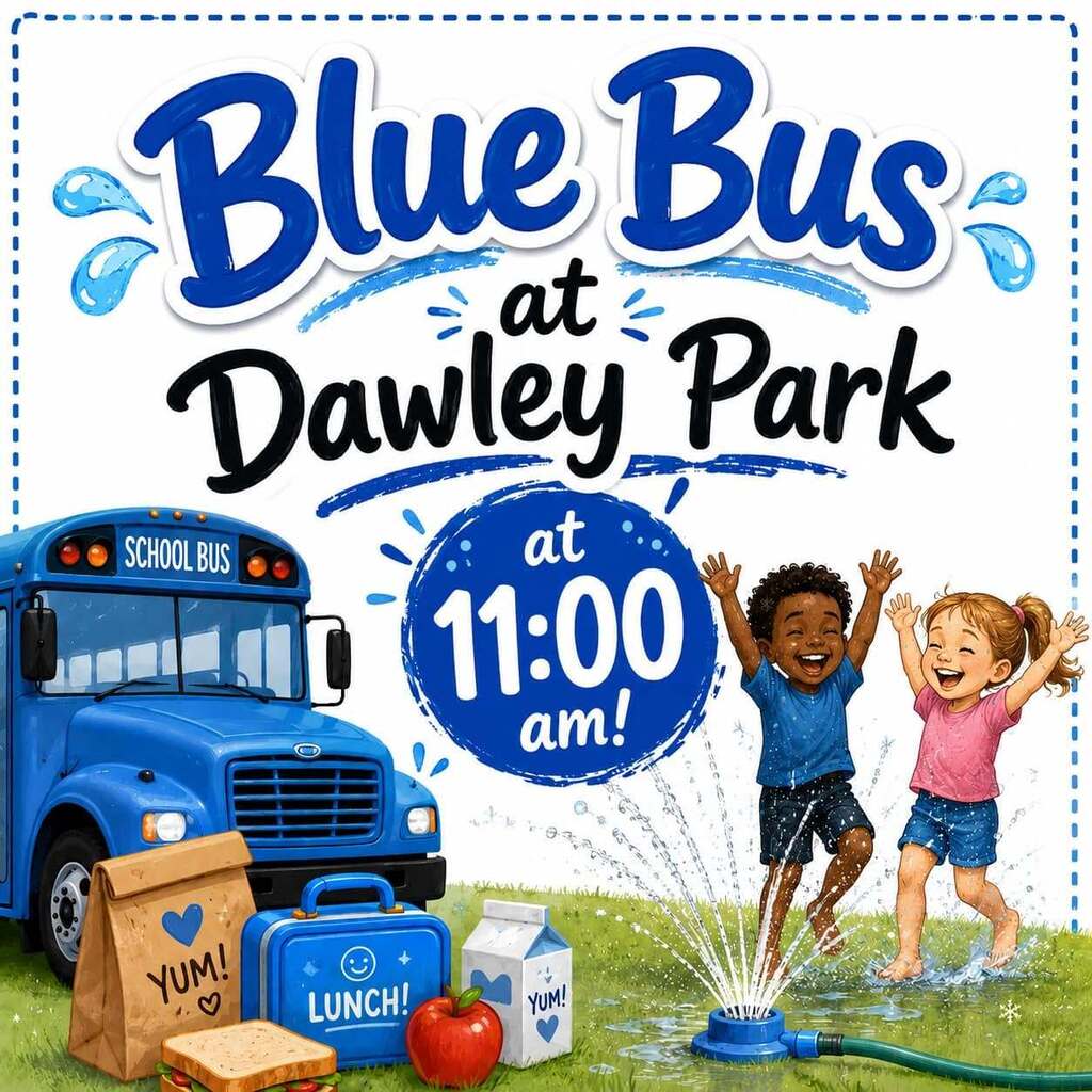 Blue Bus at Dawley Park