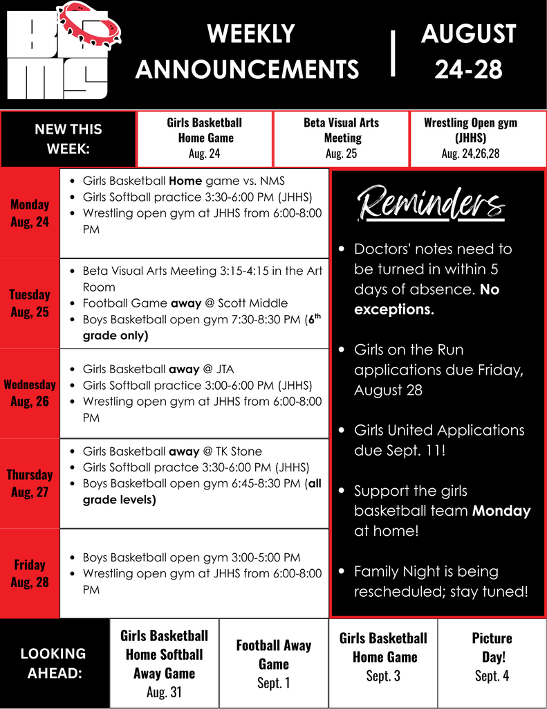 Weekly Announcements