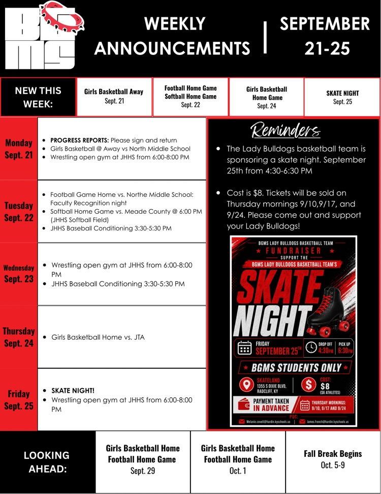 Weekly Announcements 