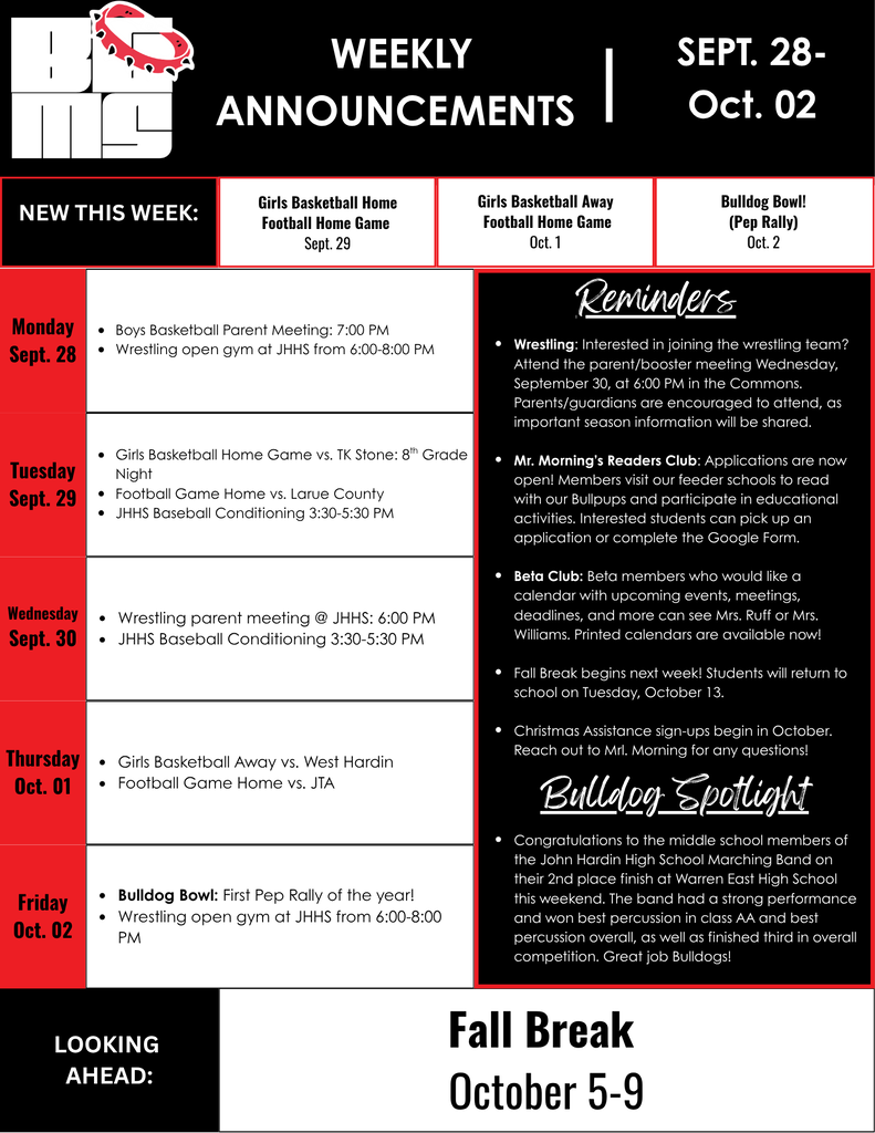 Weekly Announcements