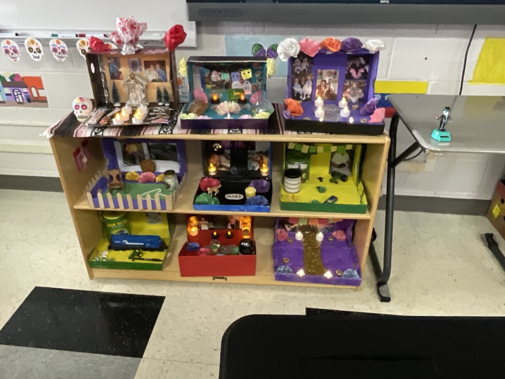 As part of dia de los , students created their own personal altars  representing a deceased loved one. They presented them to the class. They did a great job. 