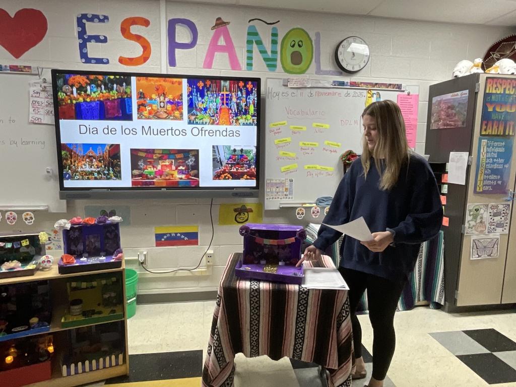 As part of dia de los , students created their own personal altars  representing a deceased loved one. They presented them to the class. They did a great job. 