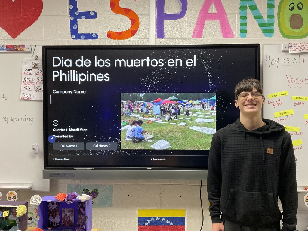 Our Spanish students have been diving deep into cultural learning! 🌍💀    This week, they researched and compared Día de los Muertos with similar celebrations around the world. Through their findings, they discovered fascinating traditions from countries such as Spain, Brazil, Guatemala, India, the Philippines, El Salvador, and Ireland.    Students then presented what they learned to the class and did a fantastic job showcasing the unique ways different cultures honor and remember loved ones.    Way to go, students! We’re proud of your hard work and curiosity.