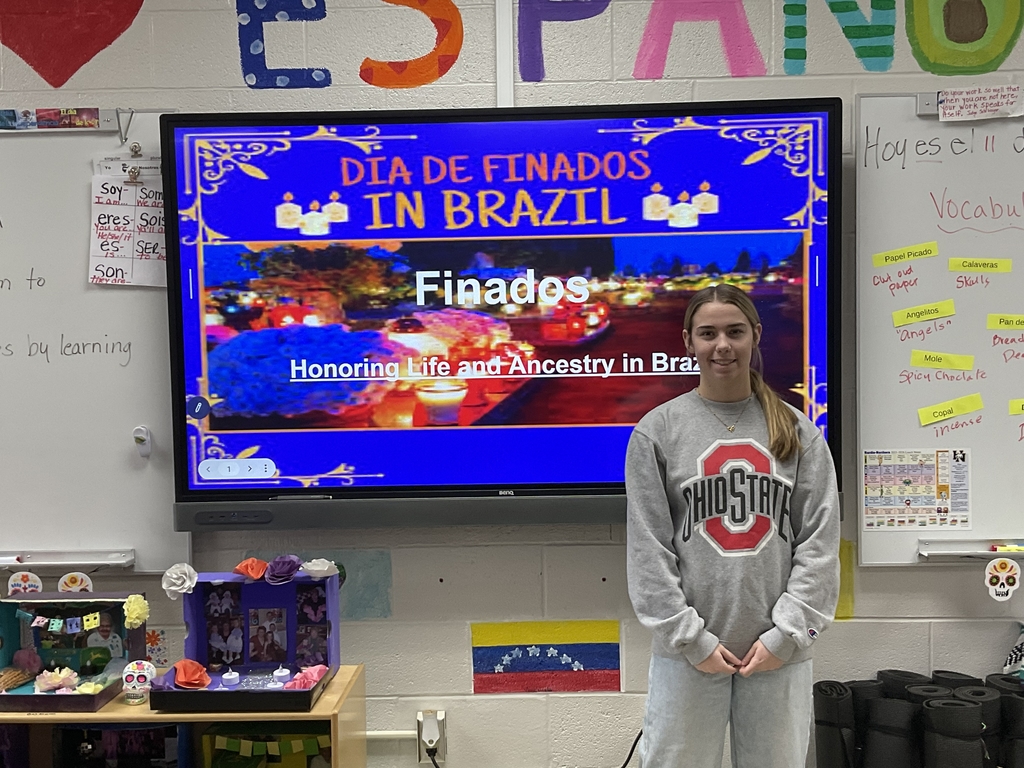 Our Spanish students have been diving deep into cultural learning! 🌍💀    This week, they researched and compared Día de los Muertos with similar celebrations around the world. Through their findings, they discovered fascinating traditions from countries such as Spain, Brazil, Guatemala, India, the Philippines, El Salvador, and Ireland.    Students then presented what they learned to the class and did a fantastic job showcasing the unique ways different cultures honor and remember loved ones.    Way to go, students! We’re proud of your hard work and curiosity.