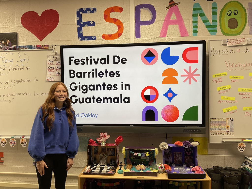 Our Spanish students have been diving deep into cultural learning! 🌍💀    This week, they researched and compared Día de los Muertos with similar celebrations around the world. Through their findings, they discovered fascinating traditions from countries such as Spain, Brazil, Guatemala, India, the Philippines, El Salvador, and Ireland.    Students then presented what they learned to the class and did a fantastic job showcasing the unique ways different cultures honor and remember loved ones.    Way to go, students! We’re proud of your hard work and curiosity.