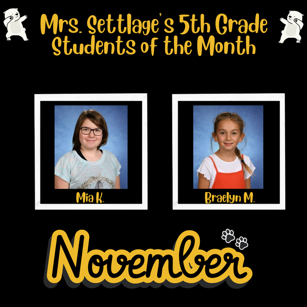 Mrs. Settlage's Student of the Month