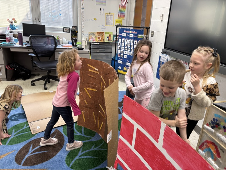 reenacting “The Three Little Pigs"