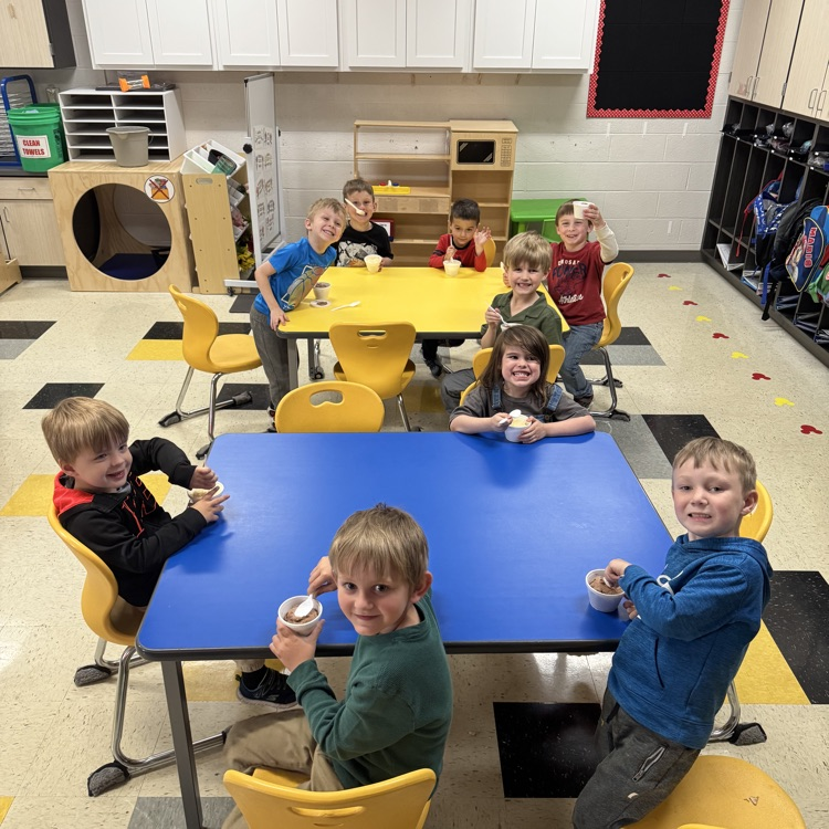 half day preschool enjoying ice cream