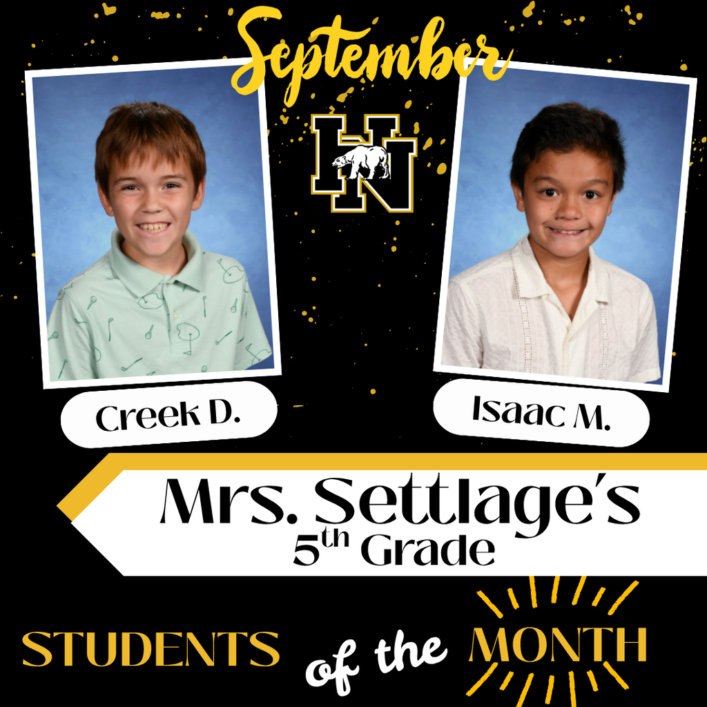 Mrs. Settlage's Students of the month