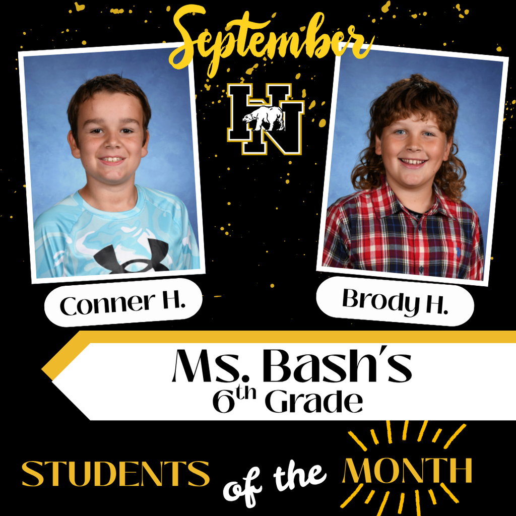 Mrs. Bash's Students of the Month