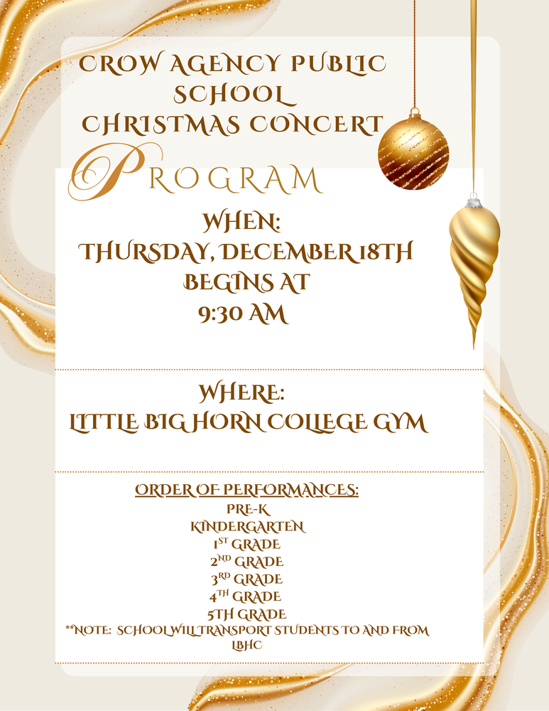 Crow Agency Public Schoo Christmas Program