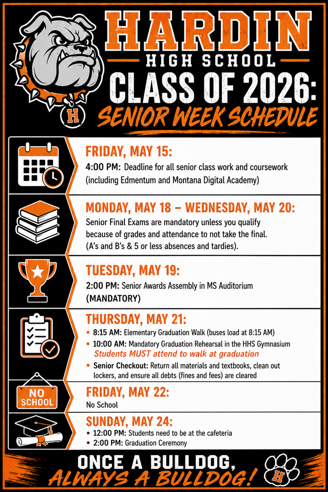Senior Final Week Schedule