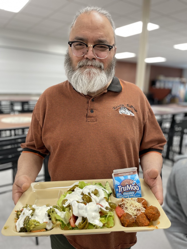 Mr. Means with his lunch.