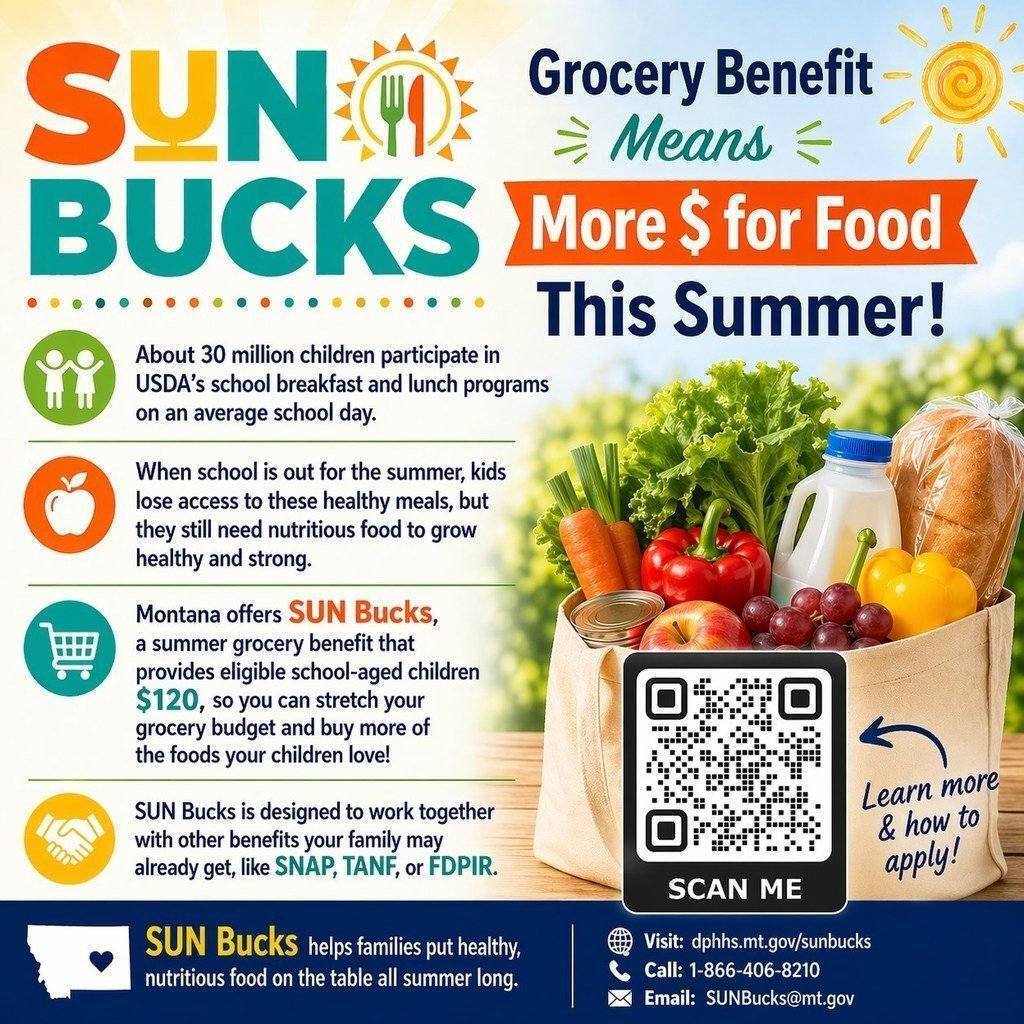 Flyer about SUN Bucks and how to apply. Call 1-866-406-8210