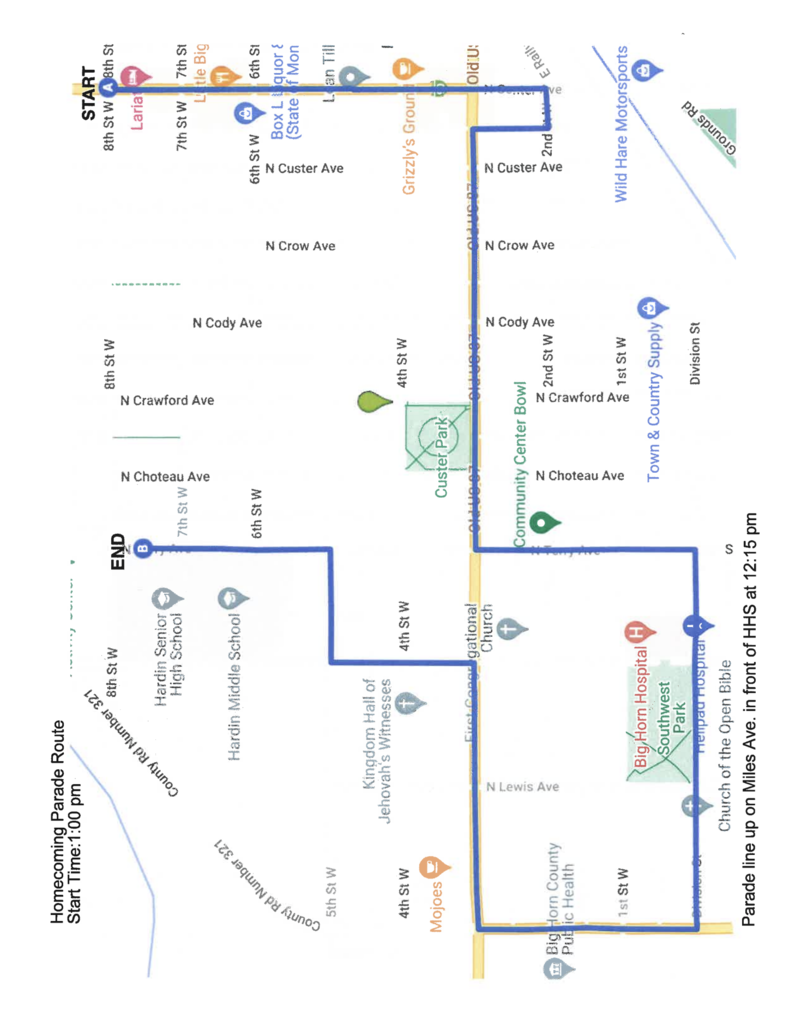 HOMECOMING PARADE ROUTE 26-27