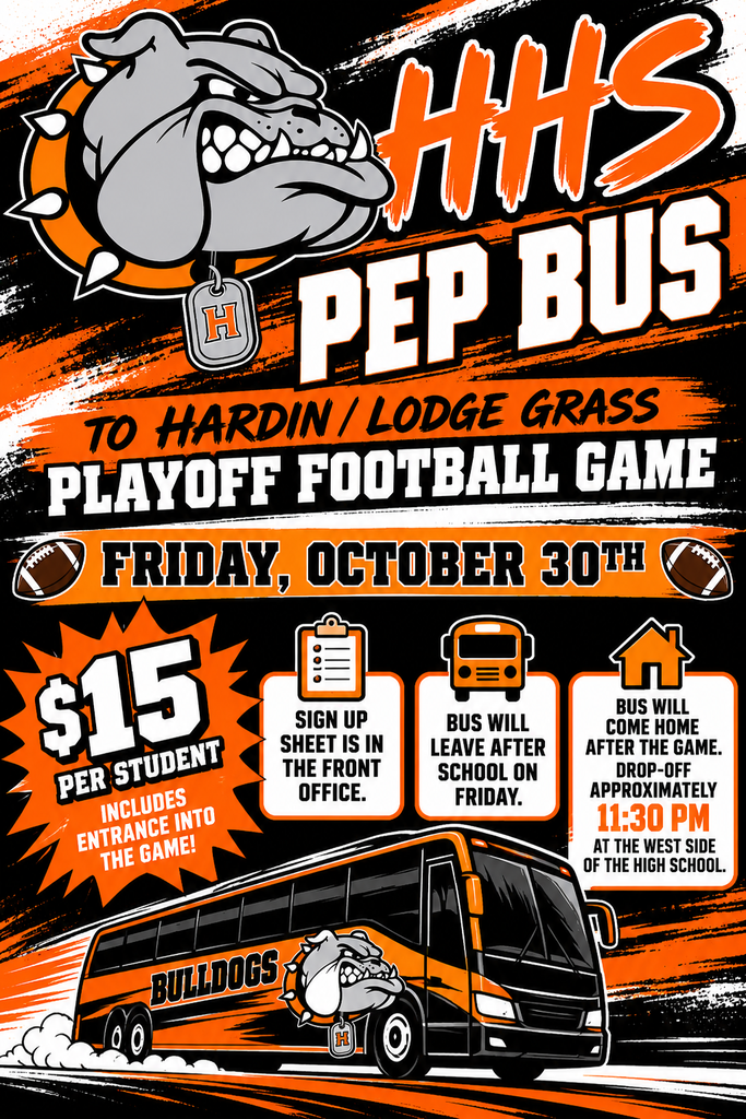 HHS Pep Bus to Lewistown Friday.