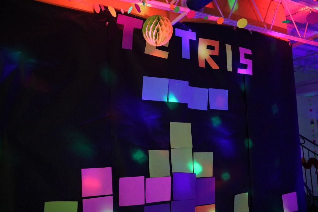 Wall decorated as a Tetris Game