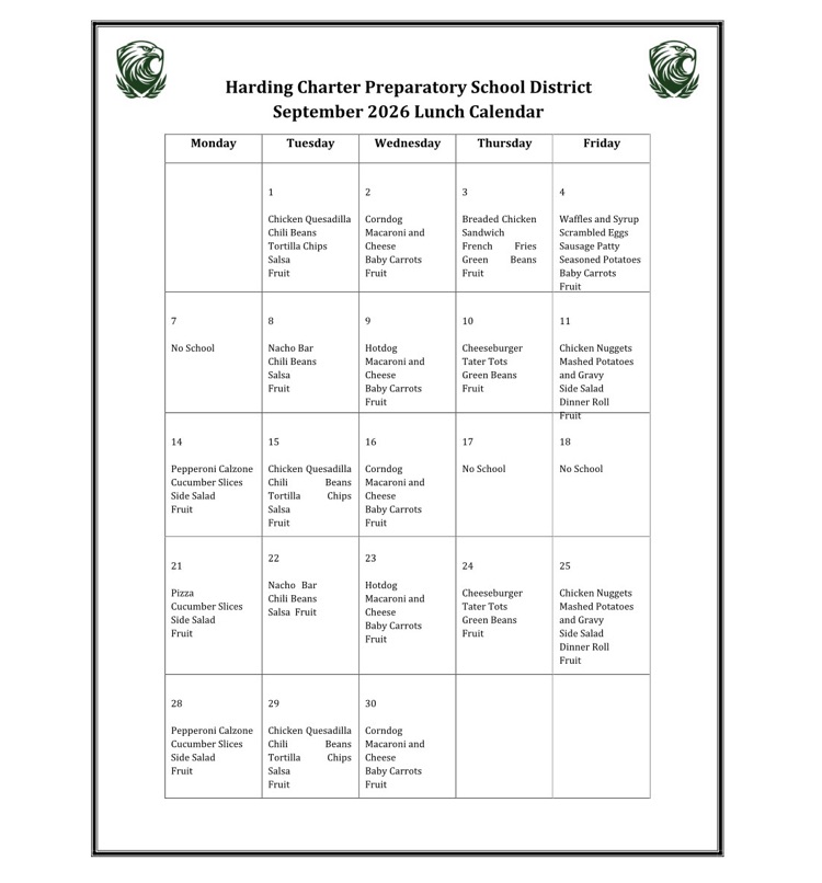 lunch menu