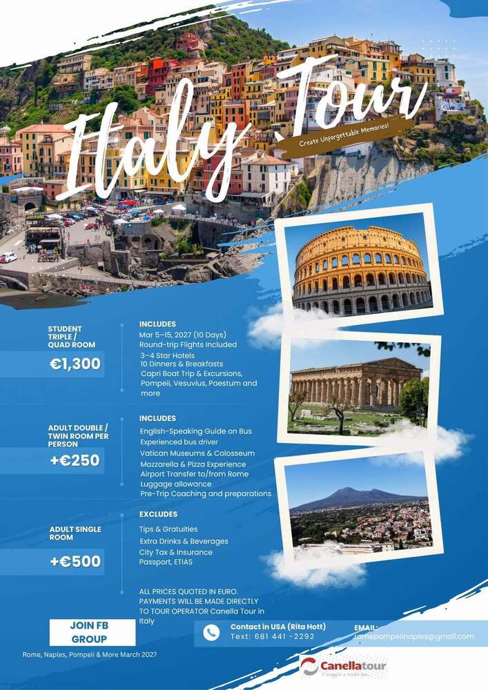 Italy Tour flyer