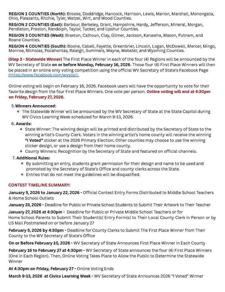 Instructions for "I Voted" Sticker Contest