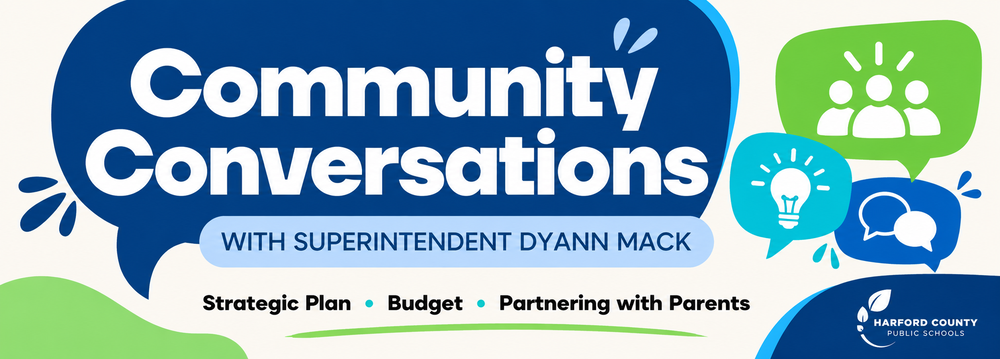Community Conversations with Superintendent Dyann Mack. Topics include the HCPS Strategic Plan, budget, and partnering with parents.