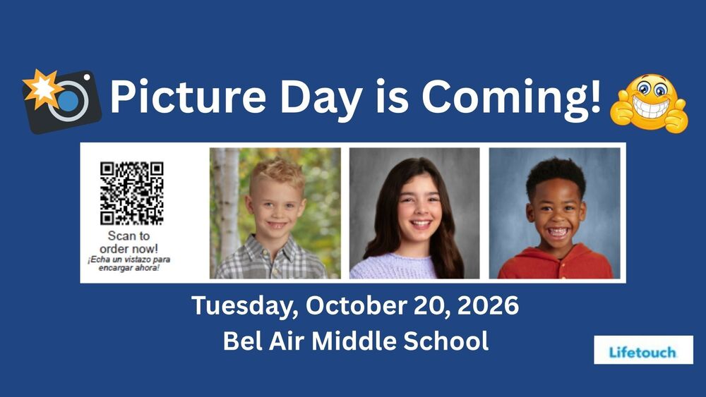Fall Picture Day is Coming on Monday, October 20, 2026 at Bel Air Middle School