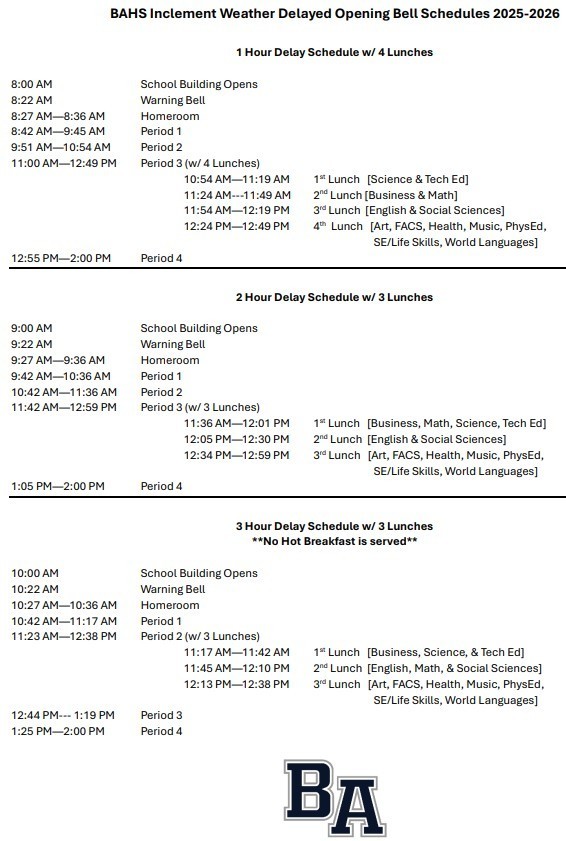 Delayed Opening Schedules