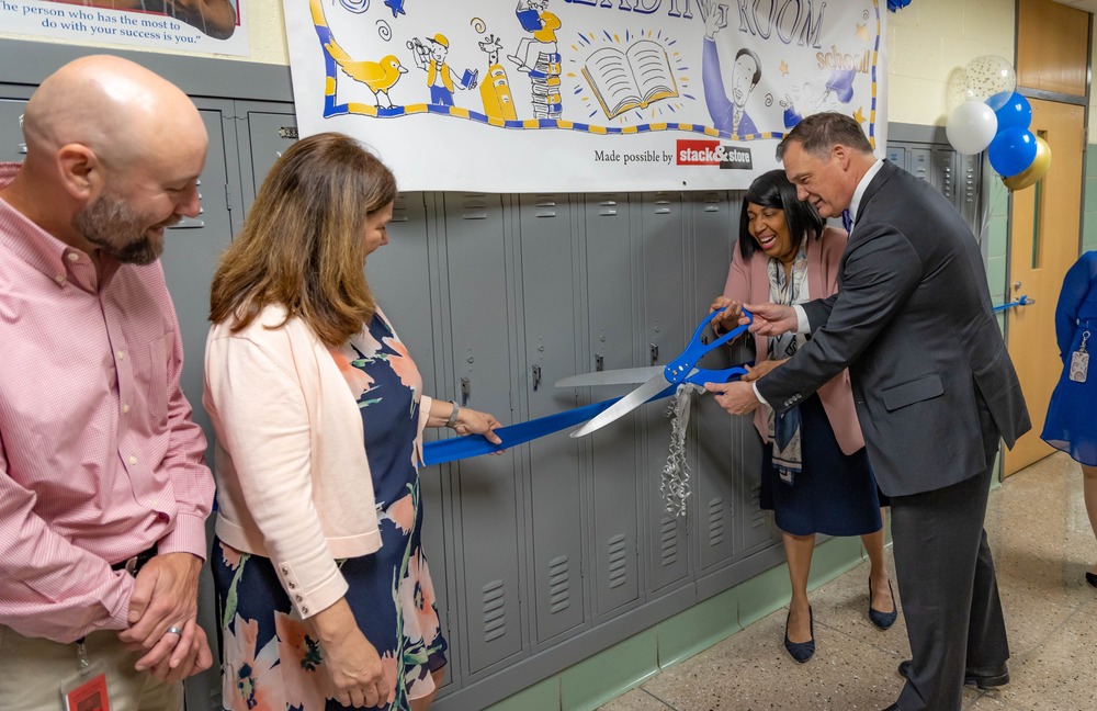 Ribbon cutting at Roye-Williams Elementary School Ben Carson Reading Room