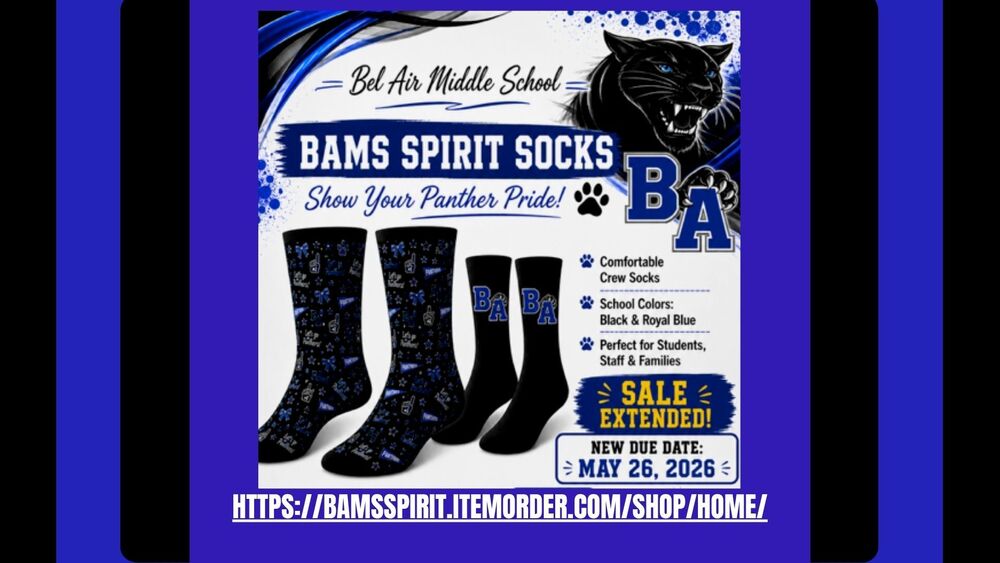 BAMS Spirit Socks Sale Flyer Image