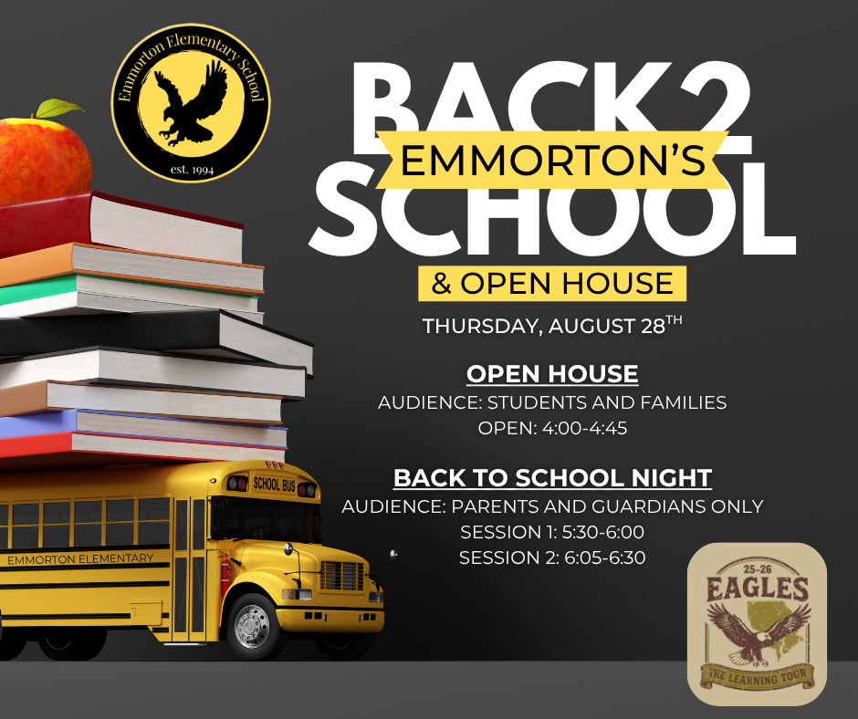 Image of school bus with books and an apple stack on top